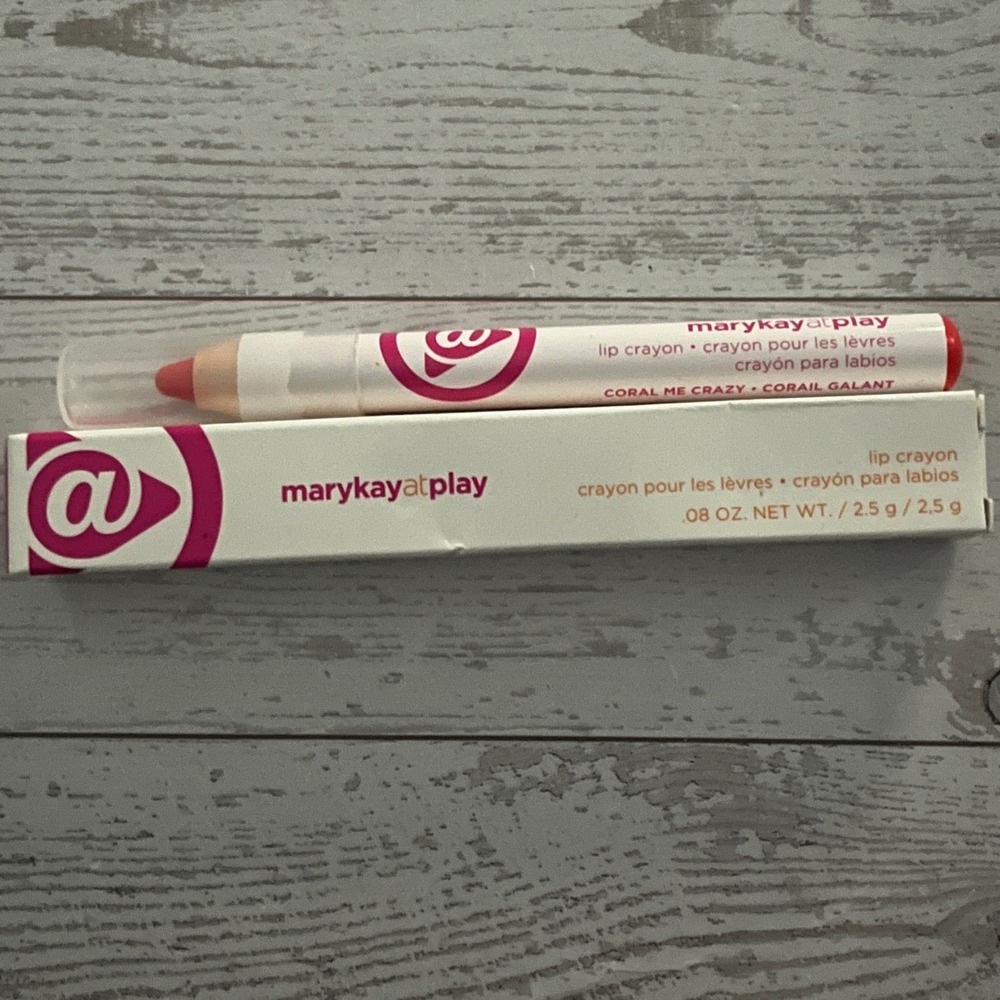 Mary Kay at Play Lip Crayon Coral Me Crazy 069249 Pink Orange Makeup 0.08 oz